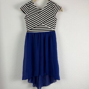 Speechless Navy and Black Striped Casual Dress